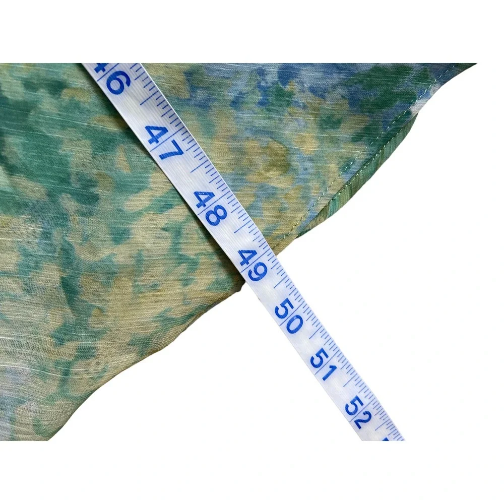 Coldwater‎ Creek Tiered Chiffon Maxi Dress Size 6 Blue Watercolor Kentucky Derby